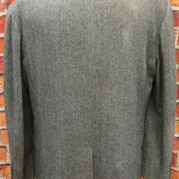 44 LONG- CRICKETEER HERRINGBONE WOOL/CAMEL HAIR/NYLON SPORT COAT GRAY - Picture 6 of 7